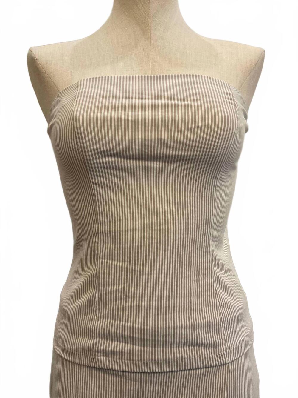 NEW ILTM women's bryana striped techno tube top in beige